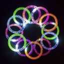 LED Light Up Bracelets for Kids & Adults, 50 Pcs Glow in the Dark Party Favors, Rave & Concert Accessories  Bulk Glow Stick Bracelets for Halloween, Birthdays, Mardi Gras, Festivals