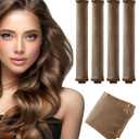 Seritant Heatless Curls Overnight with Satin Head Scarf, Velvet Hair Rollers for Blowout Look, No Heat Curling Rod for Long Thick Hair, Soft Sleep In Flexi Rods - 4PCS(2)