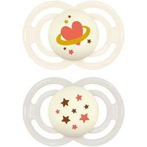 MAM Perfect Night Baby Pacifier, Patented Nipple, Glows in the Dark, 2 Pack, 16+ Months, Unisex