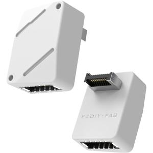 EZDIY-FAB USB 3.2 Gen 2 Type-E 90 Degree L-Shape Adapter, Motherboard USB-C Header Converter for Front Panel, Type-E Male to Female, Supports USB 3.2 Gen 2 (10Gbps) and Gen 2x2 (20Gbps),White-STD
