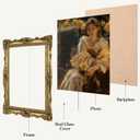 Rletecpro 8x10 Vintage Picture Frame with Real Glass Cover, Ornate Antique Photo Frame, Display 8x10 Picture for Tabletop or Wall Hanging, Gold Home Decor for Gallery Art