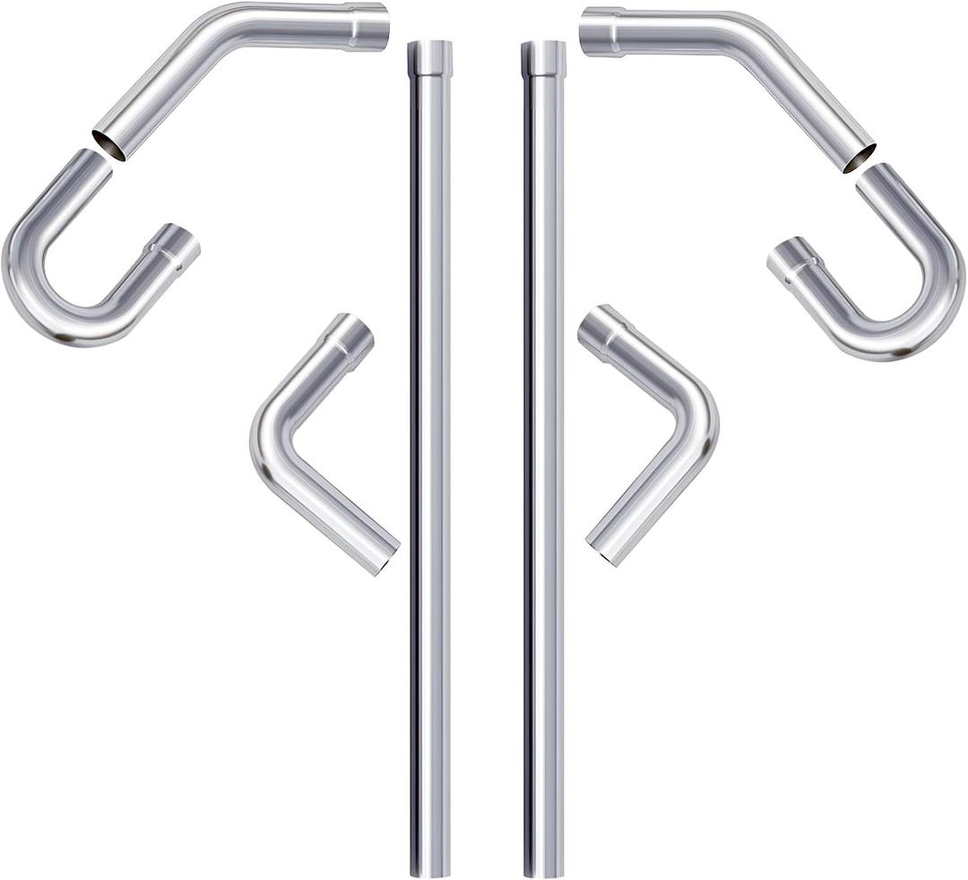 A-KARCK Mild Steel Mandrel Bends 8 Pcs, 3 Inches Mild Steel DIY Custom Exhaust Tubing Pipe Straight & U-Bend Kit, Universal Fit