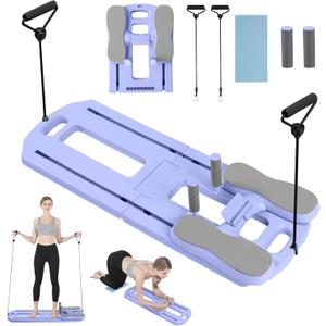 Pilates Board, 2025 Pilates Reformer Set, 5 in 1 Multifunctional Abdominal Board, Portable Ab Core Trainer, Foldable Pilates Reformer Board for Home (Blue And Violet)