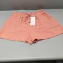 Womens Summer Shorts with Pockets High Waisted Wide Leg Cute Ruffle Waist Drawstring Casual 2025 Vacation Outfit, Size: L