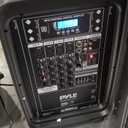 Pyle PA Speaker DJ Mixer Bundle - 300 W Portable Wireless Bluetooth Sound System w/ USB SD XLR 1/4" RCA Inputs - Dual Speaker, Mixer, Microphone, Stand, Cable - Home/Outdoor Party - PPHP28AMX,Black