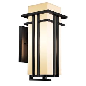 Outdoor Lighting Fixtures Wall Mount, Outdoor Wall Lights Modern with Frosted Glass, Aluminum Exterior Light for House Outdoor Wall Lantern for Garage Porch Carriage Patio (12.2''H, 1 pc)