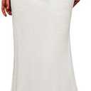 ELLEVEN Linen Flared Maxi Skirt with Back Slit - Elastic Waist Drawstring Long Flowy Ankle-Length Skirt Size XS