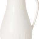 Sullivans Ceramic Vase, White Pitcher with Handle, 10" Modern Farmhouse Distressed Flower Vases for Living Room, Bedroom, and Office Home Decor Centerpieces Decoration (CM3118)