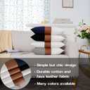 22 x22 Navy Blue Decorative Throw Pillow Covers Farmhouse Accent Pillowcase for Sofa Couch Car Bedroom Living Room Modern Faux Leather Cushion Cover,Navy Blue