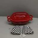 2 QT Oval Dutch Oven for Bread Baking, Enamelled Cast Iron Bread Oven for Sourdough, Sourdough Loaf Pan with Lid, Heavy-Duty Non Stick Bread Pan for Homemade Bread Baking, Red