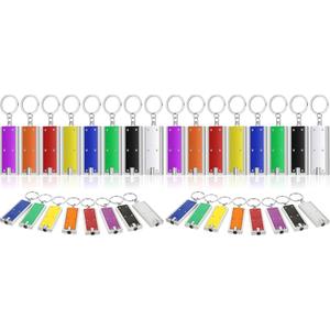 Hicarer 16 Pcs Mini Keychain Flashlight Bulk LED Keychain Light Flashlight for Outdoor Camping Hiking Emergency, Multicolor