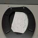 Angel Shield Durable Wood Veneer Elongated Toilet Seat Metal Hinges Easy Clean(Elongated, Black)