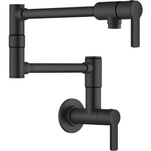 KRAUS Oletto Pot Filler Faucet with Retractable Arm, Wall Mount Kitchen Faucet, Pot Filler for Stove in Matte Black, KPF-5001MB