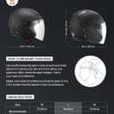 VEVOR Motorcycle Helmet, 3/4 Open Face, Adult Motocross Dirt Bike Helmet with Clear Visor, Comfortable Motorbike Racing Street with Detachable Liner for Men & Women, DOT Approved L