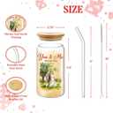 2 x Birthday Gifts for Wife, Glass Cups for Wife from Husband, 16 oz Glass Drinking Cup with Lids and Straws, Anniversary Retirement Sentimental Valentines Day Gift for Wifey (We Got This)