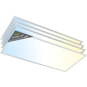 OKQ 2x4 LED Flat Panel Light Drop Ceiling Office Fixture, 30/40/50W Selectable, 5000K 5CCT Switchable, 0-10V Dimmable, 24x48 Inch LED Flush Mount Ceiling Light, ETL Listed 4 Pack