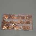 325 PCS, 10 Sizes, Premium Copper Metric Sealing Crush Washers Assortment Kit, Upgraded Flat Ring Oil Drain Plug Crush Washer Gasket Seal Assortment Set, Banjo Bolt Washer for Automotive, Motorcycles