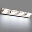 Bathroom Lights Fixtures Over Mirror, 360Rotate Modern LED Vanity Lights for Bathroom, 32W Dimmable & High CRI Acrylic Wall Lighting, No Assembly Required (Brushed Nickel, 4-Light, 24 Inch)