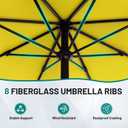 AreShark 10 FT Outdoor Patio Umbrella, Patio Table Umbrella with Push Button Tilt and Crank, Outdoor Patio Umbrellas with 8 Fiberglass Ribs, Patio Umbrellas for Market, Garden, Pool (Yellow)
