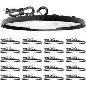 20 Pack UFO LED High Bay Lights 250W,37,500LM Super Bright 5000K IP65 Waterproof High Bay Led Lights & UFO Lights with US Plug for Garage/Warehouse/Workshop/Gym