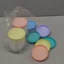 12pcs 8 oz Plastic Containers with Screw Lids, Reusable Clear Food Storage Containers with Pen and Brush for Snack Salad Fruit, Leakproof Small Freezer Containers, Microwave & Dishwasher Safe