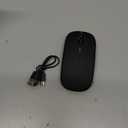 Wireless Bluetooth Mouse Rechargeable Laptop Mice with LED Use Portable(BT5.2 and USB 2.4G) Dual Mode Connection Silent Slim Computer Mouse for Laptop/iPad Tablet/Apple MacBook/PC (Black)