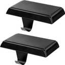 Guccde Christmas Stocking Holders Bases, Mantel Christmas Stocking Hangers, Metal Hanging Hooks Weighted Hangers for Fireplace Xmas Holiday Decoration Black of 2