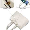 LOVEVOOK Laptop Bag for Women 15.6 Inch Tote Bags Waterproof Computer Briefcase for Teacher Business Office Work Bag,Beige