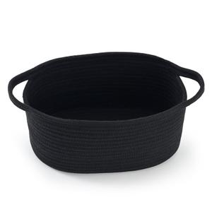 Cute Woven Gift Basket for Christmas Thanksgiving, Black Empty Basket for Birthday, Mens Gifts, Decorative Storage Organizer for Office Supplies Essentials Gadgets (1 Pack)