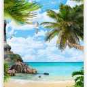 TANXM Romantic Beach Art Poster, Leaf Wall Art, Nature Wall Decor,Coconut Palm Coast Art Prints, Sea view art Decor, No Frame,16"x24"(40.5 X 60.6 CM)