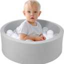 Small Memory Foam Ball Pit for Kids, Soft Ball Pool Round Ball Pit for Toddlers Play(Balls are NOT Included) (27.5 IN, Gray)