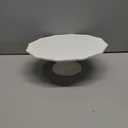 Round White Ceramic Cake Stand 8 Inch, Decorative Cupcake Stand, Dessert Display Plates for Snacks and Cookies, Baby Shower, Birthday, Wedding Party Decor