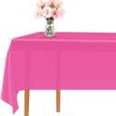 Magenta 3 Pack Premium Disposable Plastic Tablecloth For Parties 54 Inch x 108 Inch Rectangle Table Cover 6 to 9 Foot Tables for Birthdays Thanksgiving Weddings Christmas Anniversary Buffet Table