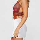 Mini Skort for Women High Waist Stretch White Mini Skirt with Shorts Underneath (L)