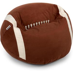 Big Joe Sports Ball Child-Sized Bean Bag Chair for Kids, Football Plush, Ultra-Soft Lightweight Polyester Blend, 2.5 Foot Refillable (Single)