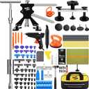 Super PDR 93PCS Paintless Dent Repair Kit, Car Dent Removal Tools, PDR Tools, Dent Puller Kit with Dent Lifter, Bridge Puller, Slide Hammer T-Bar for Car Body Dents, Kit Includes Glue Removal Tool