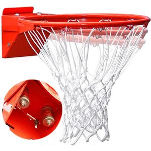 Professional 180 Heavy Duty Breakaway Basketball Rim18 inch Flex Rim Goal Replacement Fits 5"x5", 5"x4", 4"x3"5"x3" Hole Pattern Backboard (2-Double spring)