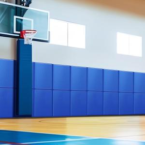 Liliful Gym Wall Padding Protection Wall Pad Durable Waterproof Gym Basketball Court Protectors with Double Sided Tape for Garage Basement Taekwondo Safety(72 x 20 x 2,Blue,1 Pcs)