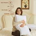 Goose Down Fiber Pillows, Gusseted Pillows King Size Set of 2, King 18*34
