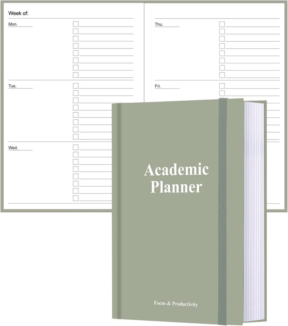 Academic Planner for 2025 2026 or Anytime  A5 Undated Weekly Student Planner For Homeschool, High School, College & Nursing Students, 200 Pages, 5.8" x 8.5", Green