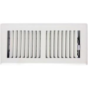 Precision Flow 4"x 14" Steel Floor Register - 2 Way Louvered Design, Glacier White Finish - Premium Home Vent Covers, Durable & Decorative - Fits 4"x 14" Duct Openings, Easy Installation