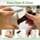 2 x 4PCS Small Makeup Bag for Purse, Self-Closing Snap PU Leather Organizer Pouch Set, No Zipper for Lipstick, Jewelry, Makeup Brushes & Travel (Soft Satin Wave, Black & White)