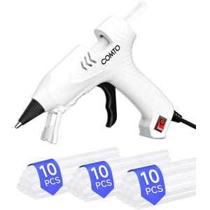 Hot Glue  Kit with 30 Sticks, 20W Fast Preheating Mini Hot Glue and Sticks Set for School Crafts DIY Arts and Quick Home Repairs, White (30 Sticks (4"/10cm Each))
