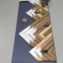 Wood Mountain Wall Art With Metal Hooks