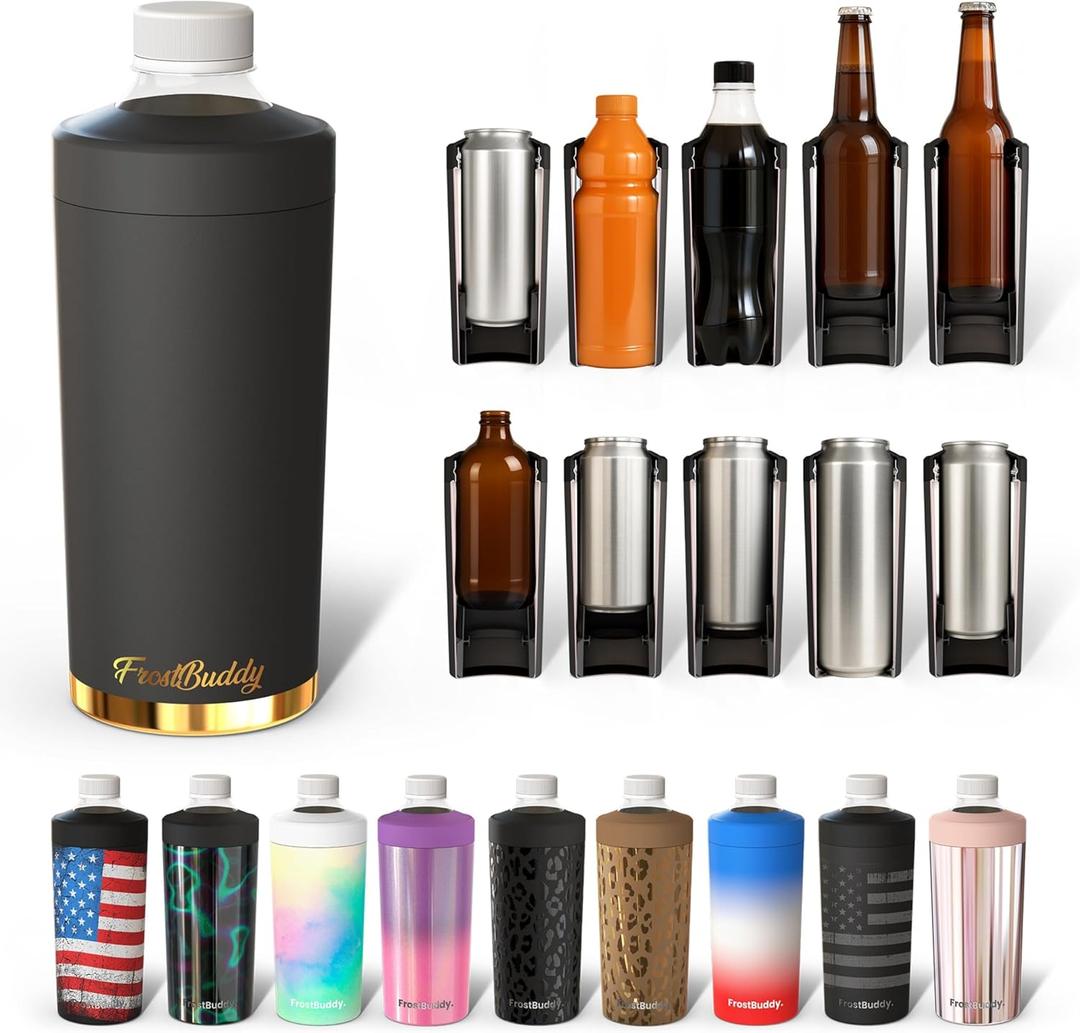 Universal Buddy XL Can Cooler by Frost Buddy - Fits 12-ounce, 16-ounce, 20-ounce, and 24-ounce Cans and Bottles - Keep Your Drinks Refreshingly Chilled for over 12 hours Texas Tea