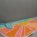 Boho Half Circle Rug for Bathroom, Soft & Absorbent, Retro Style Sun Rug 27.5 * 17.3 inch