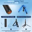 57" Automatic Phone Tripod, Extendable Selfie Stick for iPhone, Portable Cell Phone Stand Mount Holder with Remote Control for Selfie Stick TIK Tok Travel Vlog Live Broadcast Video Recording Black (WS-22001-10 Pro)