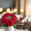 InnoGear Artificial Flowers, 100 Pcs Dark Red Foam Fake Roses Bulk with Stems for Decoration DIY Wedding Bouquets Centerpieces Bridal Shower Party Christmas Tree