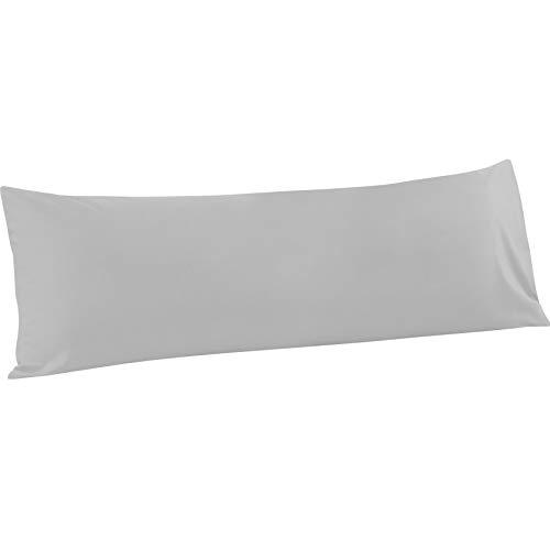 FLXXIE Body Pillow Cover - Super Soft Microfiber 20x54 Body Pillow Case - Envelope Closure, Wrinkle, Stain Resistant Light Grey Body Pillowcase, 20x54, White