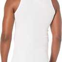Amazon Essentials Men's Slim Fit Breathable Cotton Tank Undershirts, Pack of 6, XL, Black/White